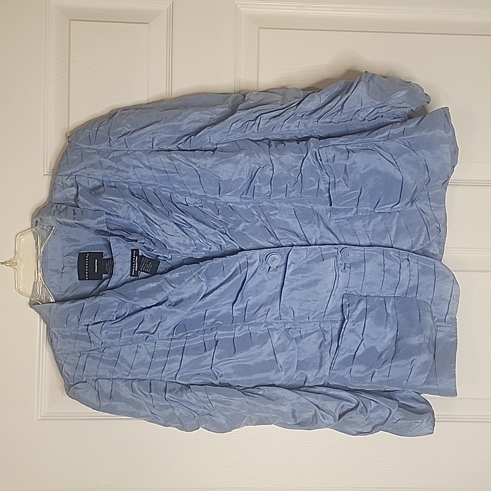DonCaster 100% Silk blue jacket and tank top sz 12